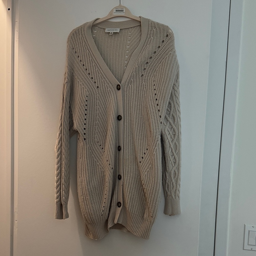 Something Navy Taupe Knit Cardigan